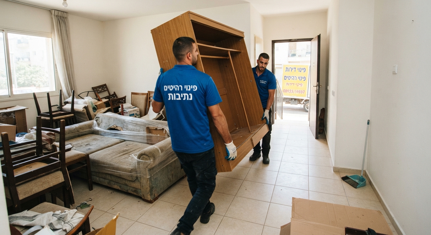 צוות מובילים מקצועי מפנה רהיטים ישנים מדירה בנתיבות בצורה יעילה ומסודרת