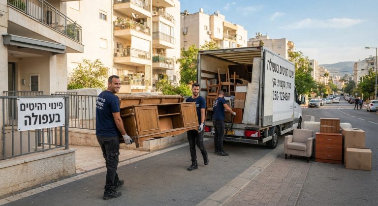 אנשי מקצוע של חברת פינוי דירות מבצעים פינוי רהיטים בעפולה, מוציאים ספה ורהיטים ישנים מדירה ומשאירים את המקום נקי ומסודר.