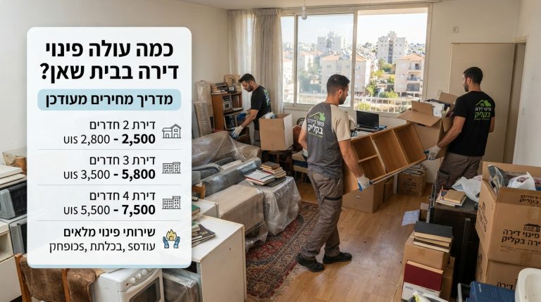 דירה מרווחת, נקייה ומסודרת בבית שאן לאחר תהליך פינוי דירה מקצועי, המייצגת את התוצאה של שירות פינוי נכסים.
