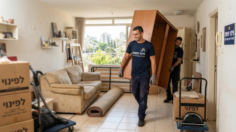 צוות מקצועי של חברת פינוי פשוט מפנה רהיטים ומכשירי חשמל מדירה בכפר סבא בצורה מהירה ומסודרת.