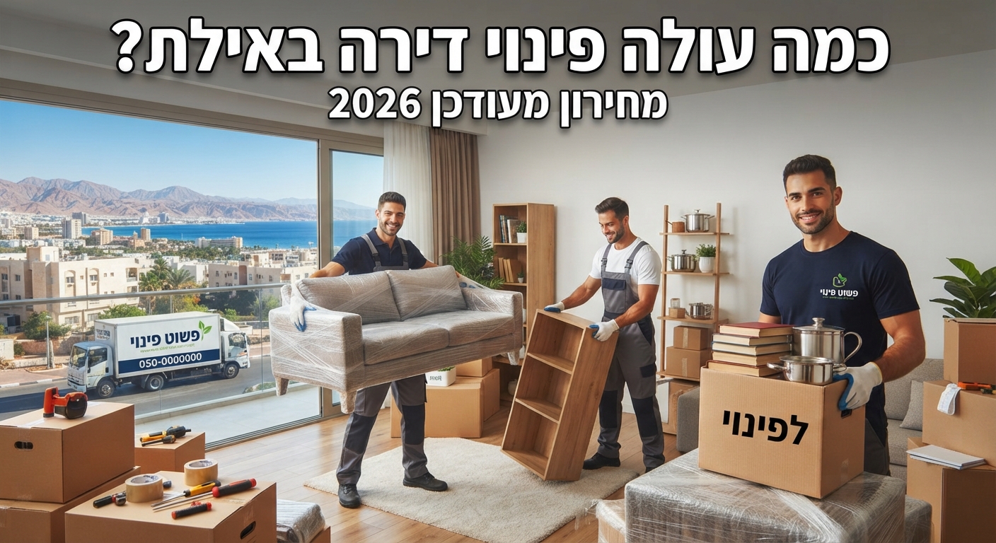 דירה מרווחת ומפונה באילת לאחר תהליך פינוי מקצועי של חברת פינוי פשוט, המציגה את פתרון הפינוי לקראת בדיקת עלויות ומחירי פינוי דירות באילת.