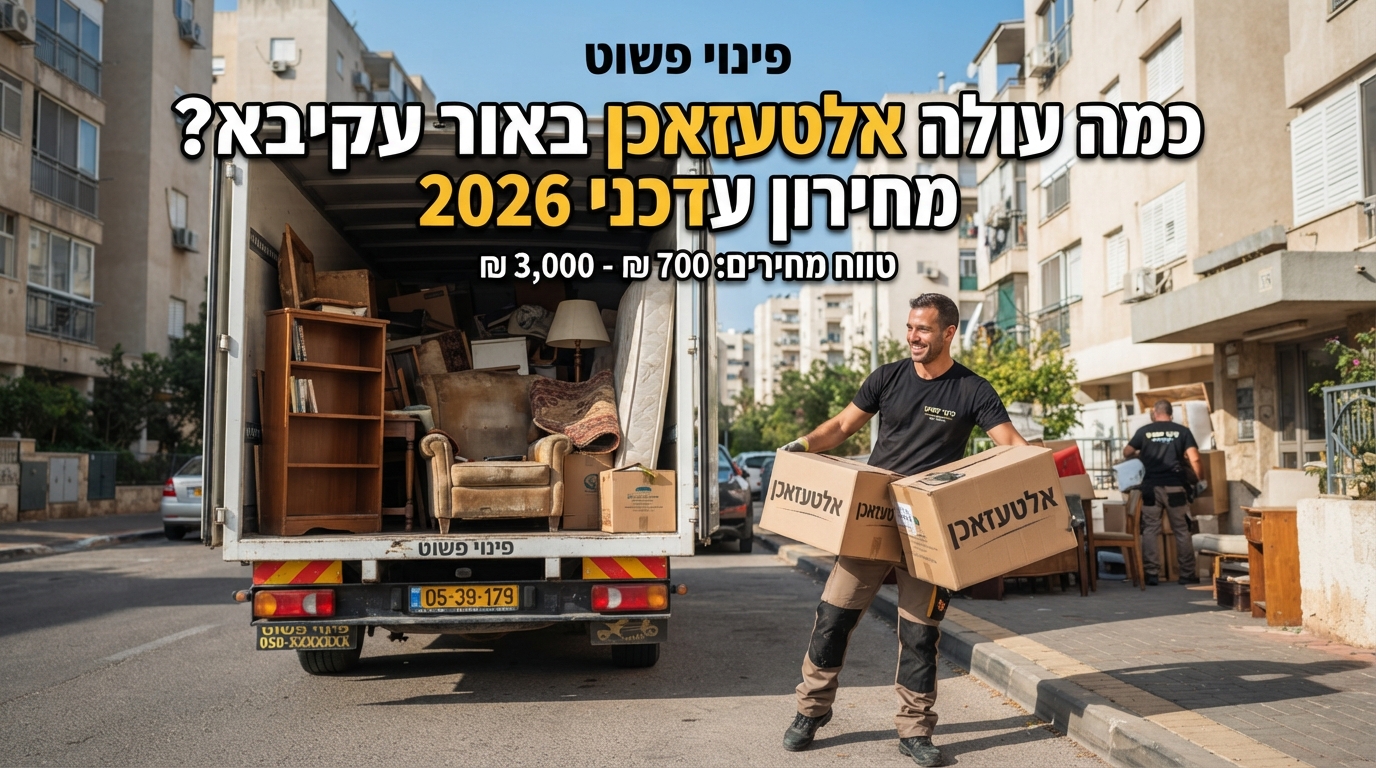 צוות של חברת 'פינוי פשוט' מבצע פינוי דירה ורהיטים ישנים באור עקיבא, שירות אלטעזאכן מקצועי במחיר הוגן.