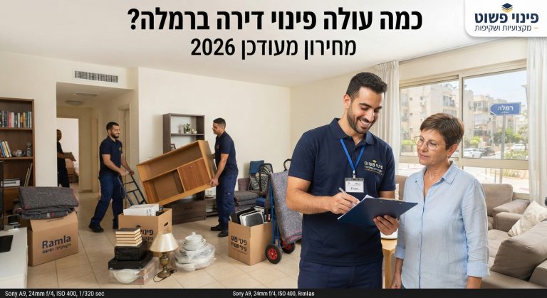 צוות חברת פינוי פשוט מבצע פינוי דירה מקצועי ויעיל ברמלה, בהתאם למחירון פינוי דירות מעודכן.