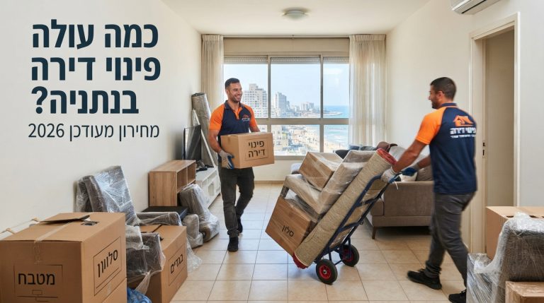אנשי מקצוע מחברת פינוי דירות בנתניה מפנים ארגזים ותכולת דירה בצורה מסודרת מדירה מוארת, כחלק משירות פינוי דירה בנתניה במחיר משתלם.