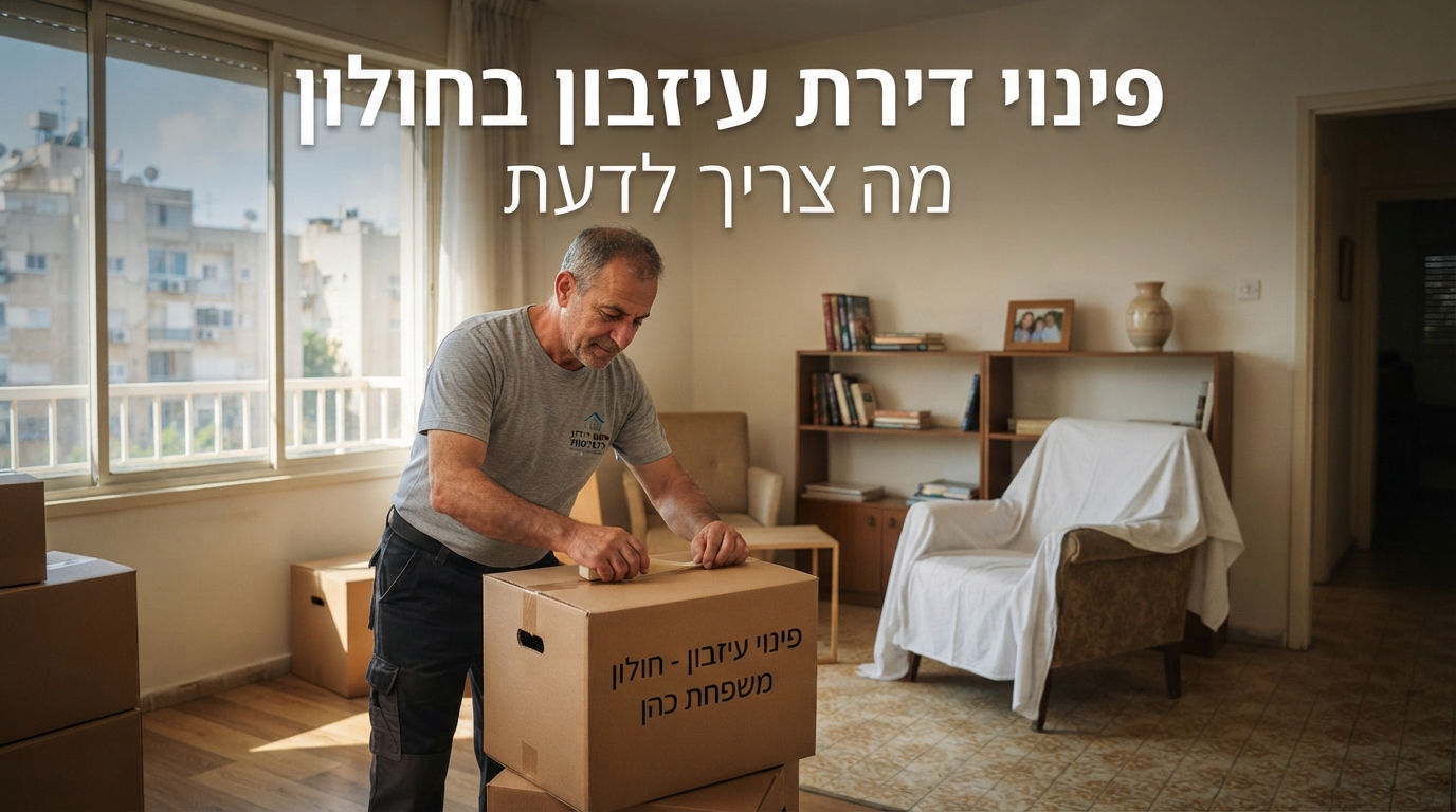 צוות מקצועי ומיומן מבצע פינוי דירת עיזבון בחולון ברגישות ובסדר מופתי, תוך שמירה על כבוד התכולה והנכס.