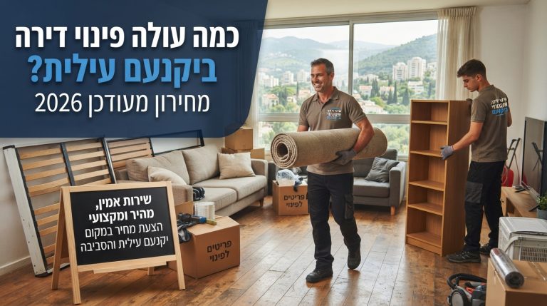 אנשי מקצוע מבצעים פינוי דירה ביקנעם עילית בדירה נקייה ומסודרת, המחירון המעודכן לשירותי פינוי דירות