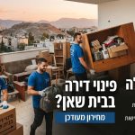 צוות מקצועי מפנה ארגזים ורהיטים במהלך פינוי דירה בבית שאן, כחלק מתמחור עלות פינוי תכולת דירה.
