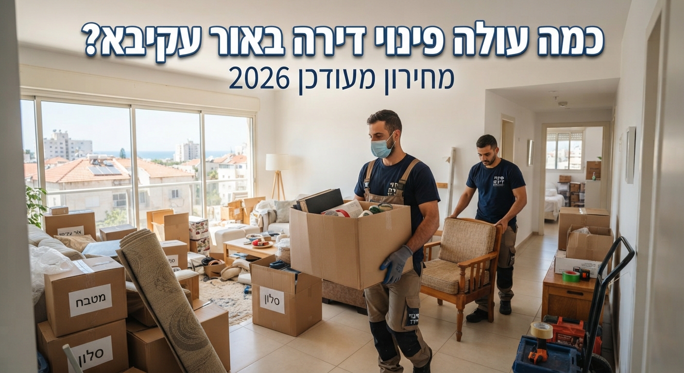 צוות מקצועי של חברת פינוי דירות מפנה תכולת דירה באור עקיבא, מציג דירה נקייה ומסודרת.