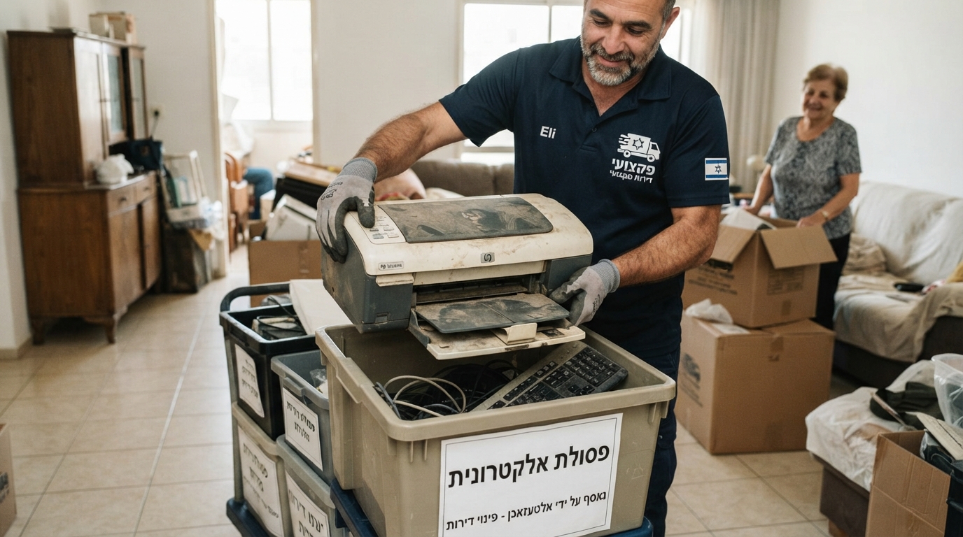 מדפסת משרדית ישנה מיועדת לפינוי או מיחזור כפסולת אלקטרונית