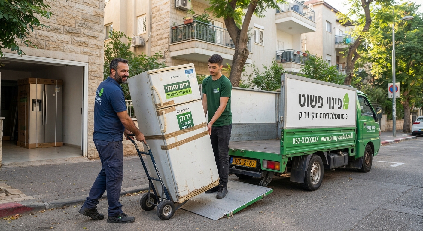 מקרר ישן המיועד לפינוי ומחזור ירוק השומר על הסביבה ומונע זיהום אוויר.