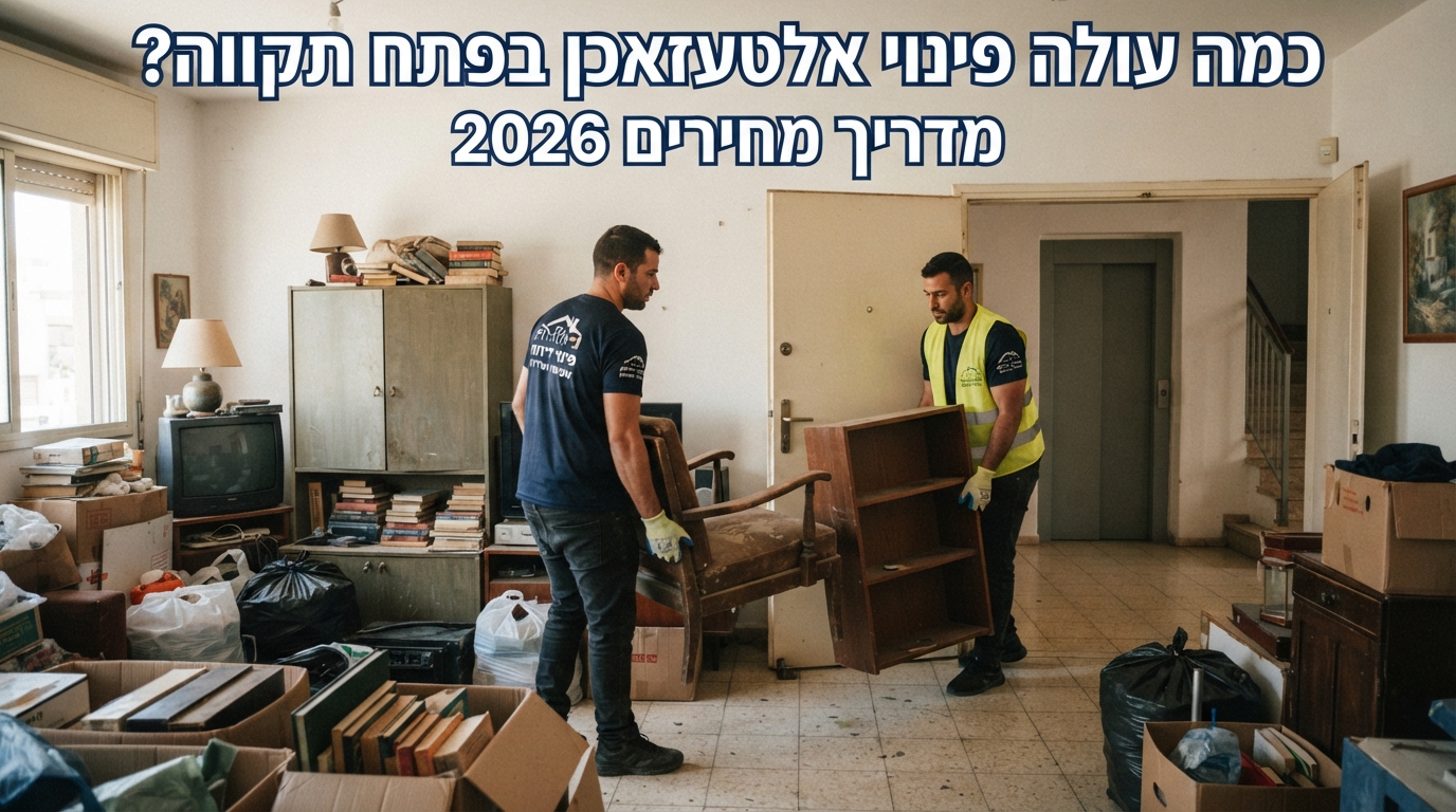 צוות מקצועי של חברת פינוי דירות מפנה רהיטים ישנים וחפצי אלטעזאכן מדירה בפתח תקווה באופן מסודר ויעיל.