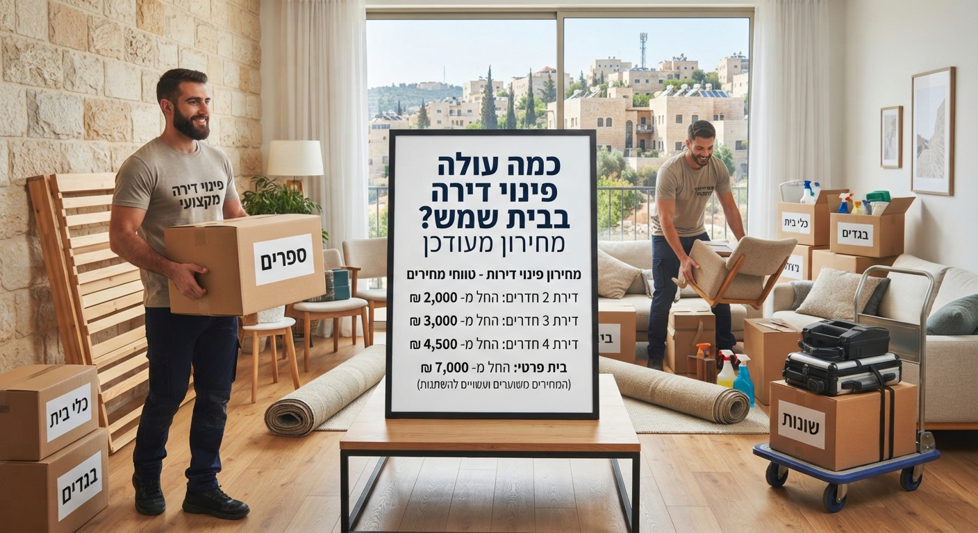 צוות מקצועי של חברת פינוי דירות בבית שמש מפנה ומסדר תכולת דירה בצורה יעילה ובטוחה.