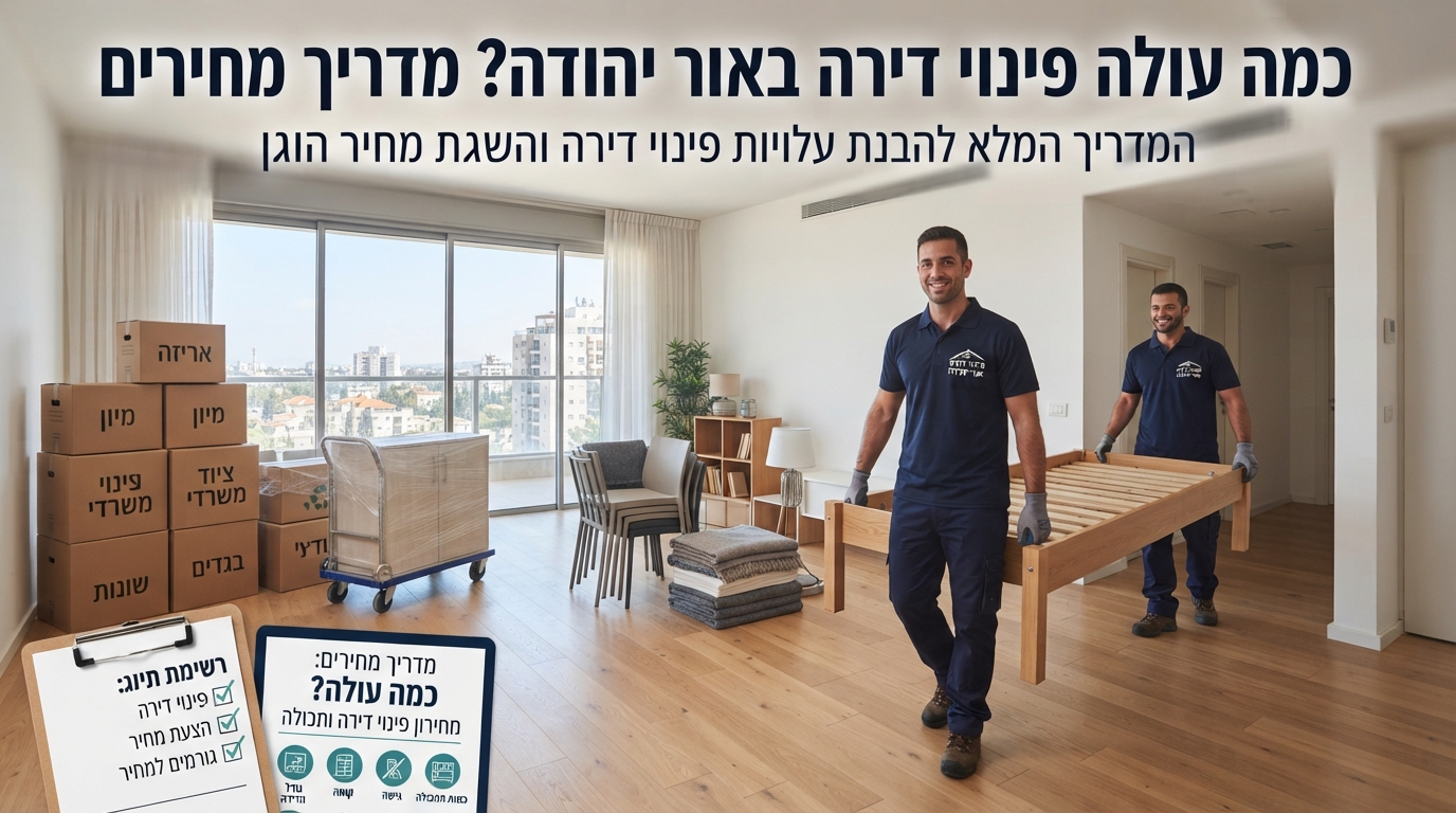 דירה נקייה ומסודרת לאחר פינוי תכולה באור יהודה, הממחישה שירות פינוי דירות מקצועי ויעיל במחיר הוגן.
