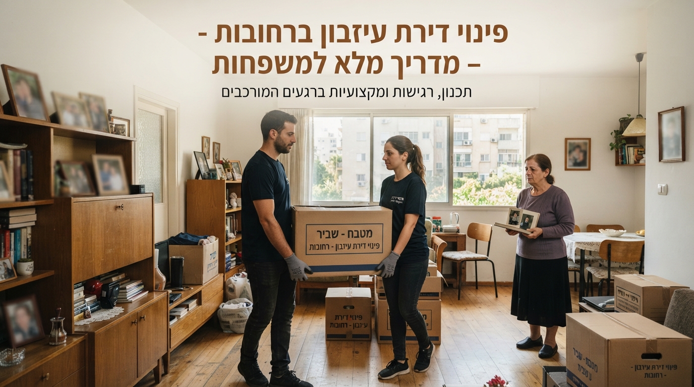דירה מוארת ומסודרת במהלך פינוי דירת עיזבון ברחובות, המציגה תהליך מיון וארגון מקצועי ורגיש עבור משפחות.