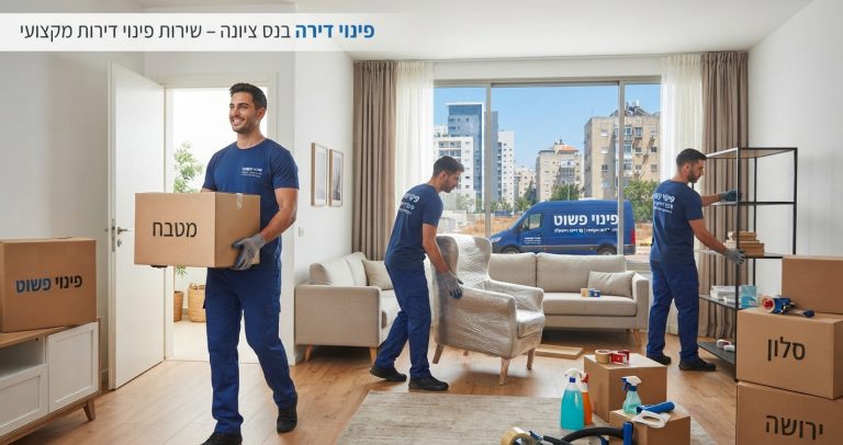 סלון דירה נקי ומאורגן לאחר תהליך פינוי דירה מקצועי בנס ציונה על ידי חברת פינוי פשוט