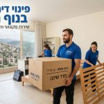 צוות מקצועי של חברת "פינוי פשוט" מפנה תכולת דירה ורהיטים בנוף הגליל, על רקע השכונות והנוף ההררי של העיר.
