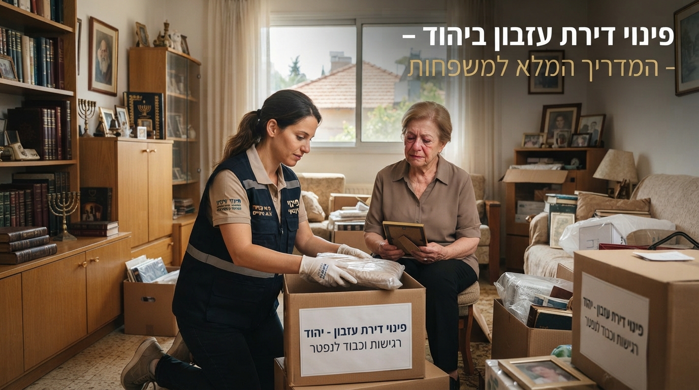 צוות מקצועי של חברת פינוי דירות מבצע פינוי דירת עזבון ביהוד ברגישות וביעילות, דירה נקייה ומסודרת לאחר מיון החפצים.