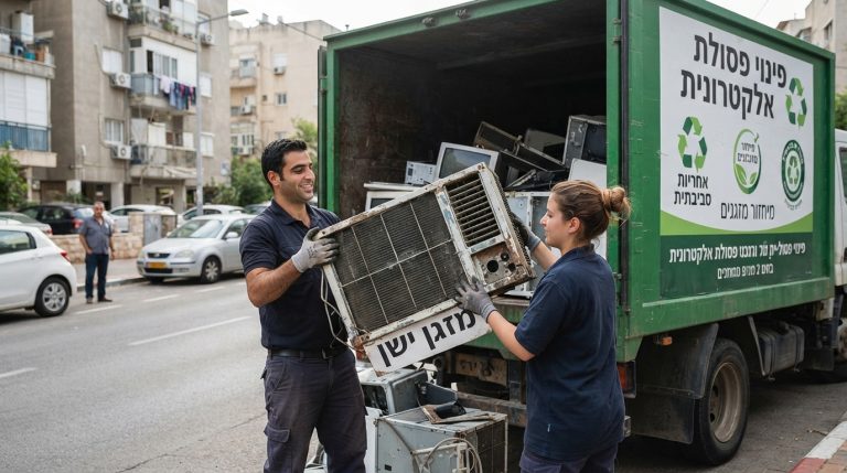 מזגן ישן מפורק המיועד לפינוי ומיחזור ירוק ושמירה על איכות הסביבה