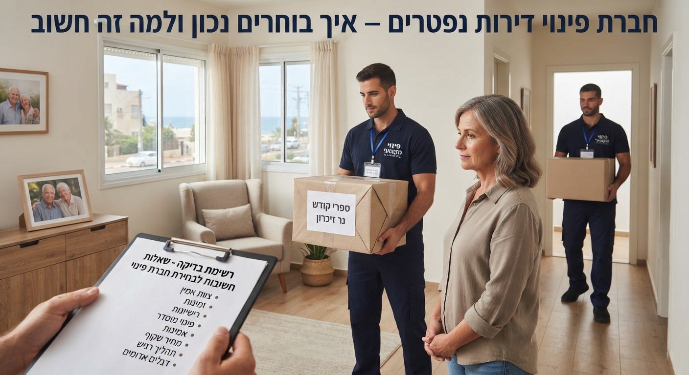 אנשי מקצוע מחברת פינוי דירות מעניקים שירות רגיש ומקצועי של מיון וסידור תכולה בדירת נפטר בצורה מכבדת ומאורגנת.