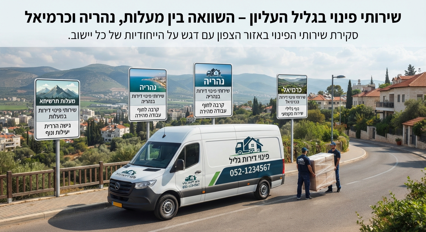 משאית פינוי תכולת דירה על רקע נופי הגליל העליון הירוקים, המייצגת שירותי פינוי דירות מקצועיים במעלות, נהריה וכרמיאל.