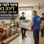 דירה באופקים בתהליך אריזה ופינוי תכולה, כהכנה לקראת עבודות שיפוץ ושמירה על הרהיטים.