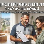 נציג מקצועי של חברת פינוי דירות מסביר ללקוח על תהליך הפינוי בדירה מסודרת ביקנעם, ומציג שקיפות במחיר ובביטוח.
