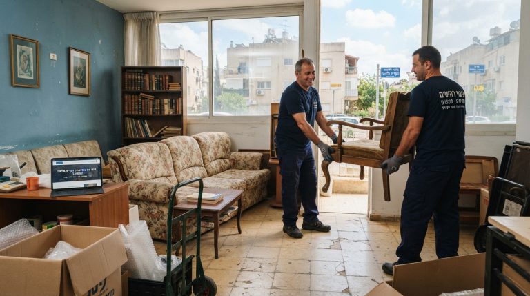 צוות מקצועי מפנה ספה ורהיטים ישנים מדירה בקריית מלאכי לצורך תרומה, מיחזור או פינוי מורשה.