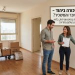 דירה שכורה ביהוד לאחר פינוי תכולה, נקייה ומסודרת, הממחישה את סיום חוזה השכירות ומסירת המפתח בין השוכר למשכיר.