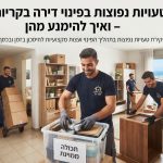 איור המציג תהליך פינוי דירה בקריות, עם דימוי של ארגון נכון ומניעת טעויות נפוצות בפינוי תכולה.