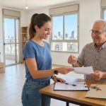 דירה שכורה בקריית גת לאחר פינוי וניקיון, מוכנה למסירה חזרה לבעל הבית עם ארגזים ארוזים ומפתחות.